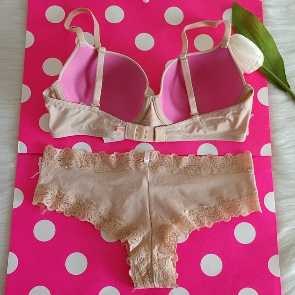 ❌SET💝34C PINK LIGHTLY LINED BRA+ PANTY S. - Picture 4 of 4